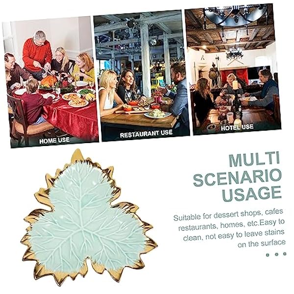 2St Fruktbricka Höstdekorationer Läckra Örhängen Löv Dekor Bärbehållare För Kylskåp Nyckel Mynthållare Bärskål Multifunktion Keramisk Tallrik Konstnärlig Frukt Tallrik Lönnbräda